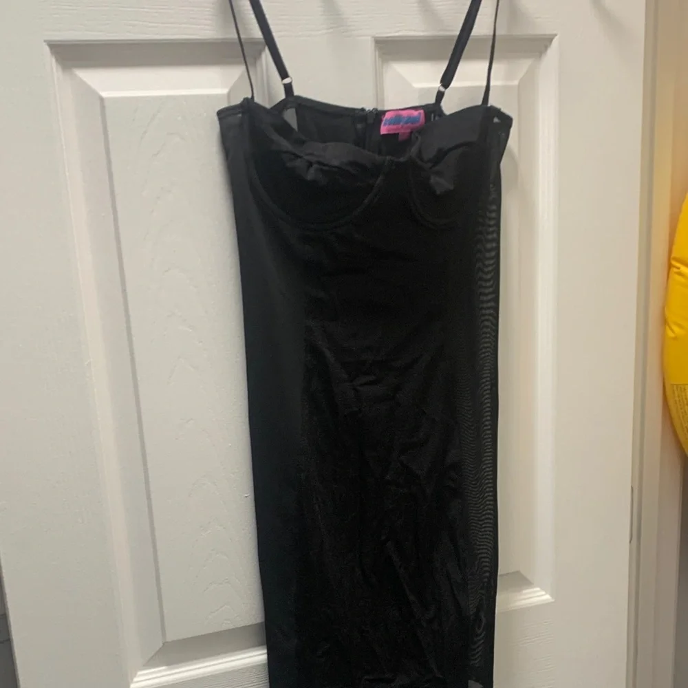 Edikted Black Mini Dress with Sheer Panels - Picture 2 of 5